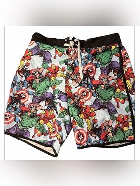 Marvel Avengers Men’s Printed Swim/Board Shorts - Multicolor. size large.